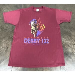 Vtg 1995 Kentucky Derby 122 T Shirt Single Stitch Made USA Sz Large Jerzees